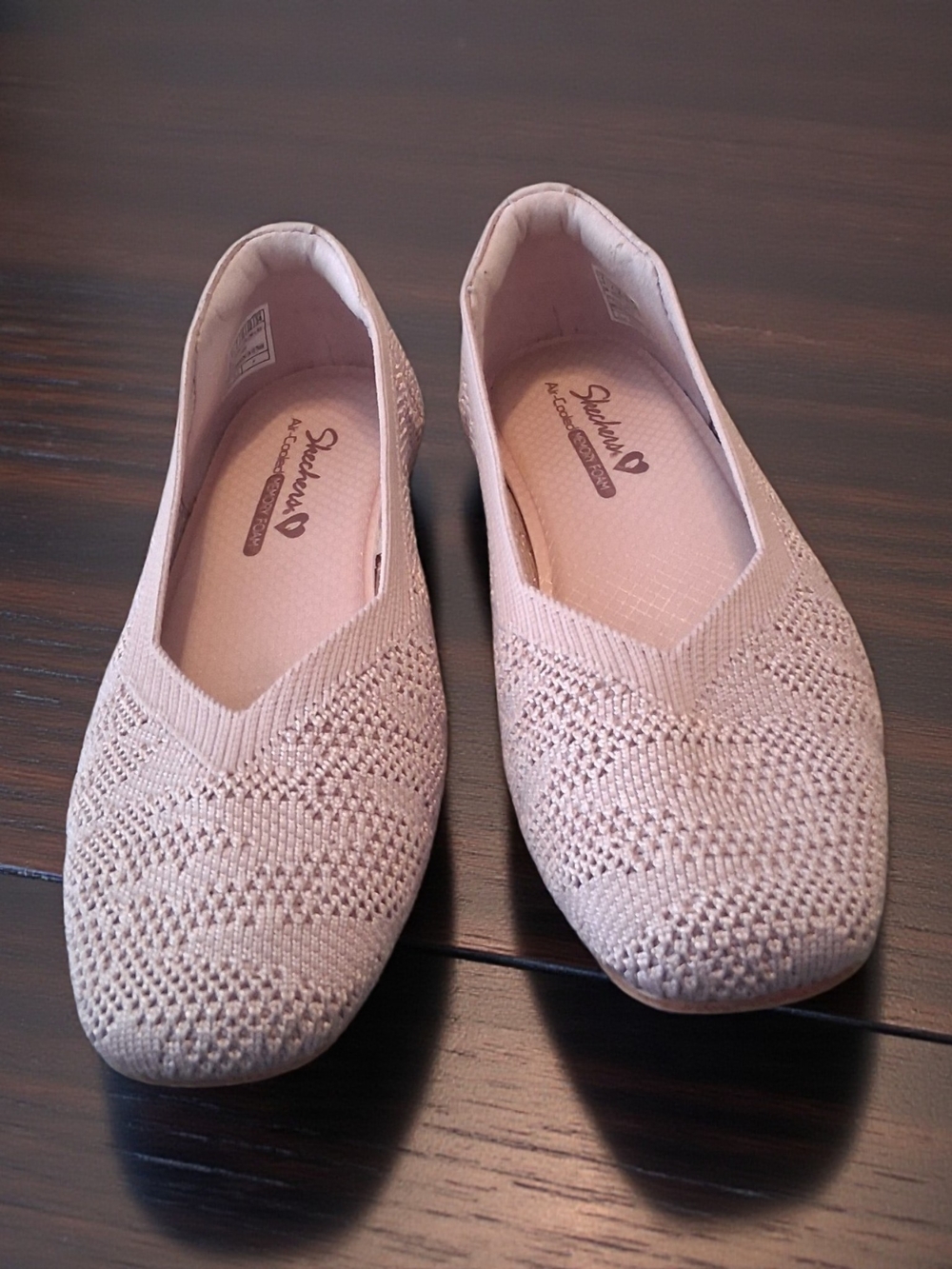 Skechers Women's Slip-On Knit Flats in Blush